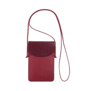 dudu necklace leather wallet for smartphone do 6,7 cala, slim mobile phone holder with adjustable strap and snap closure