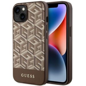 guess guhmp14shgcfsew iphone 14 6.1" brązowy/brown hardcase gcube stripes magsafe