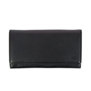 nuvola pelle womens wallet for ladies purse in genuine nappa leather with button 11 card slot and zipper pockets