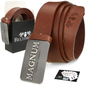 beltimore skórzany pasek męski koniak szeroki premium w29 : kolory - brązowy, beżowy, rozmiar pasków - r.90-105 cm