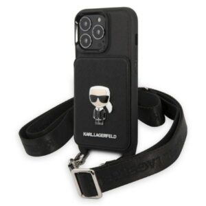 karl lagerfeld klhcp13xsaipck iphone 13 pro max 6,7" hardcase czarny/black saffiano metal ikonik