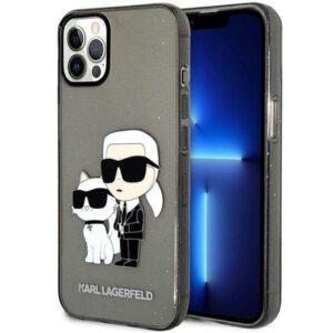 karl lagerfeld klhcp12mhnkctgk iphone 12 /12 pro 6,1" czarny/black hardcase gliter karl&choupette