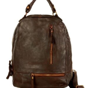 marco mazzini plecak genuine leather handmade classic brąz caffe