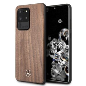 mercedes mehcs69vwolb s20 ultra g988 hard case brązowy/brown wood line walnut
