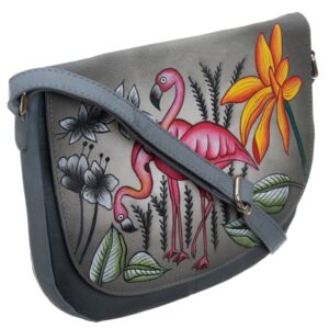piękna torebka folk ręcznie malowana skóra handmade
