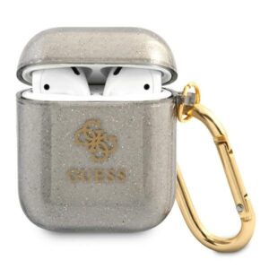guess gua2ucg4gk airpods cover czarny/black glitter collection