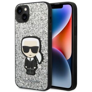 karl lagerfeld klhcp14sgfkpg iphone 14 6,1" hardcase srebrny/silver glitter flakes ikonik