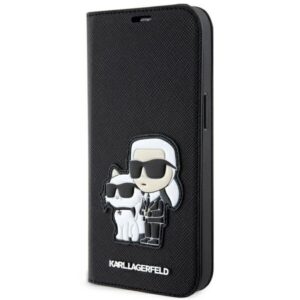 karl lagerfeld klbkp14ssankcpk iphone 14 6.1" bookcase czarny/black saffiano karl & choupette
