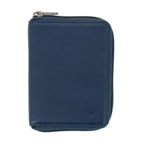 nuvola pelle men leather wallet rfid blocking zip around with credit card holder and coin pocket purse