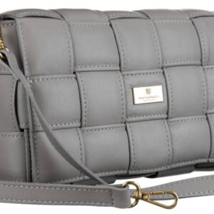 elegancka skórzana listonoszka z motywem plecionki — peterson