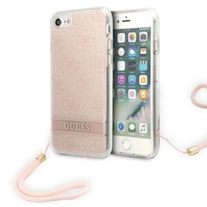 guess guohci8h4stp iphone se 2022 / se 2020 / 7/ 8 różowy/pink hardcase 4g print strap