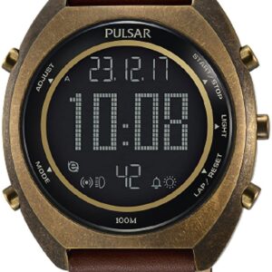 zegarek marki pulsar model p5a0 kolor brązowy. akcesoria męskie. sezon: cały rok