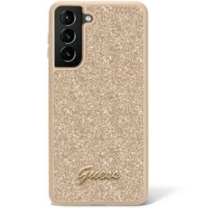 guess guhcs23lhggshd s23 ultra s918 złoty/gold hard case glitter script