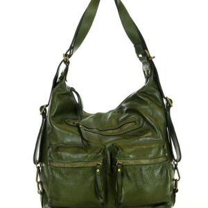 marco mazzini miejska torebka plecak skórzana convertible leather bag zielony