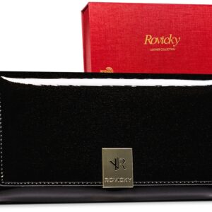 elegancki, lakierowany portfel damski na karty — rovicky