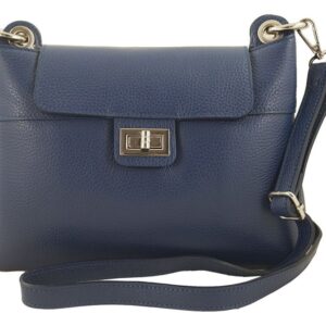 torebka damska skórzana crossbody granatowa jasna
