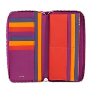 dudu long zipper rfid wallet for women in leather large ladies purse zip around with 14 card slots