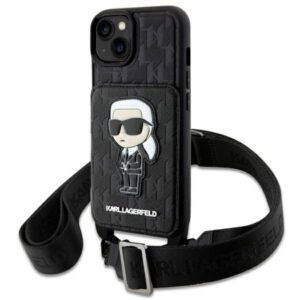 karl lagerfeld klhcp14scsakhpkk iphone 14 6.1" hardcase czarny/black crossbody saffiano monogram ikonik
