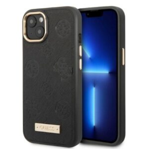 guess guhmp13msapstk iphone 13 6,1" czarny/black hardcase peony logo plate magsafe