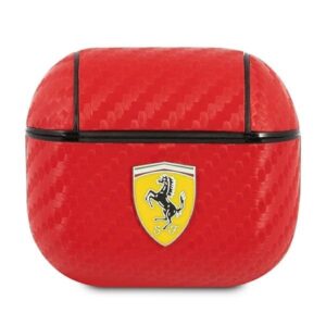 ferrari fesa3care airpods 3 cover czerwony/red on track pu carbon