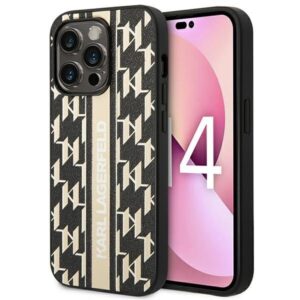 karl lagerfeld klhcp14xpgklskw iphone 14 pro max 6,7" hardcase brązowy/brown monogram stripe