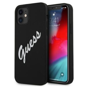 guess guhcp12slsvsbw iphone 12 mini 5,4" czarno biały/black white hardcase silicone vintage