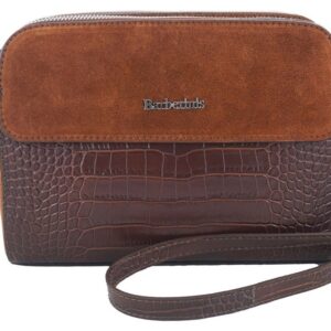 stylowa torebka crossbody trzykomorowa - brązowa