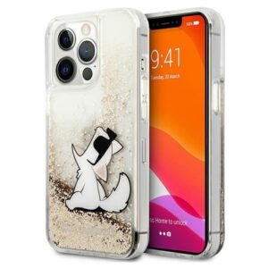 karl lagerfeld klhcp13lgcfd iphone 13 pro / 13 6,1" złoty/gold hardcase liquid glitter choupette fun