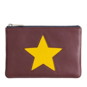 dudu mini clutch bag purse wallet for women in leather with star and zip for keys makeup smartphone