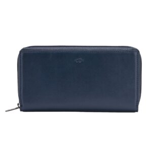 nuvola pelle ladies zip around purse wallet in soft leather high capacity with coin pocket