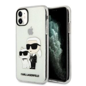 karl lagerfeld klhcn61hnkctgt iphone 11 6,1" transparent hardcase gliter karl&choupette
