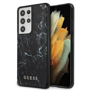 guess guhcs21lpcumabk s21 ultra g998 czarny/black hardcase marble