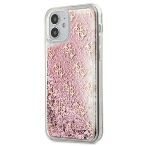 guess guhcp12slg4gspg iphone 12 mini 5,4" różowy/pink hardcase 4g liquid glitter