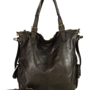 marco mazzini miejska torba skórzana z regulowaną rączką old leather handmade ciemny brąz caffe