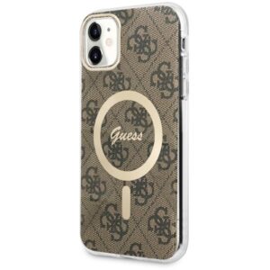 guess guhmn61h4stw iphone 11 6.1" brązowy/brown hardcase 4g magsafe