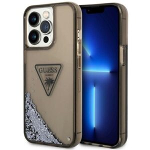 guess guhcp14xlfctpk iphone 14 pro max 6,7" czarny/black hardcase liquid glitter palm collection