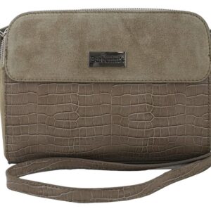 stylowa torebka crossbody trzykomorowa - beżowa