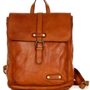 marco mazzini miejski plecak skórzany w stylu old look handmade leather brąz camel