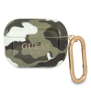 guess guapucama airpods pro cover zielony/khaki camo collection