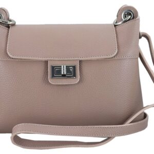 torebka damska skórzana crossbody różowa pudrowa