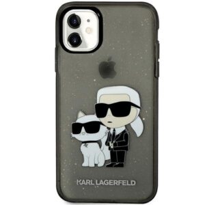 karl lagerfeld klhcn61hnkctgk iphone 11 / xr 6,1" czarny/black hardcase gliter karl&choupette