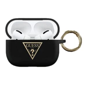 guess guacaplstlbk airpods pro cover czarny/black silicone triangle logo