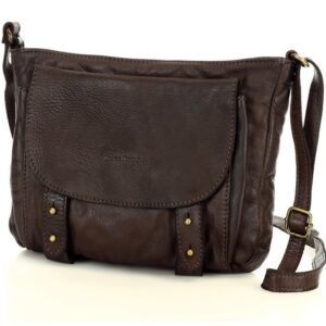 marco mazzini torebka przewieszka skórzana vintage messenger brąz caffe