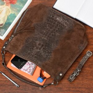 torebka skórzana zamszowa shopper w10