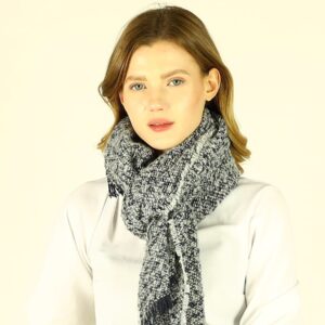 kaszmirowy szal damski slow fashion mazzini granatowy