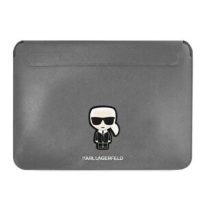 karl lagerfeld sleeve klcs16pisfg 16" srebrny/silver saffiano ikonik karl