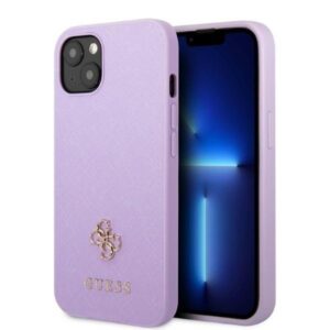 guess guhcp13mps4mu iphone 13 6,1" purpurowy/purple hardcase saffiano 4g small metal logo