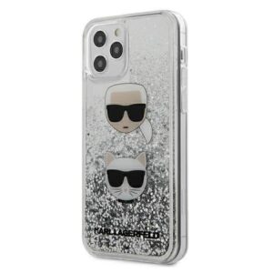 karl lagerfeld klhcp12mkcglsl iphone 12/12 pro 6,1" srebrny/silver hardcase liquid glitter karl&choupette