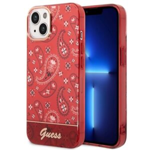 guess guhcp14mhgbnhr iphone 14 plus 6,7" czerwony/red hardcase bandana paisley