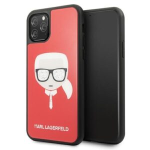 karl lagerfeld klhcn58dlhre iphone 11 pro czerwony/red iconic glitter karl`s head